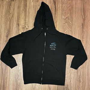 Anti Social Social Club Mind Melt Black Hoody Men’s Size Medium Blue/Grey
